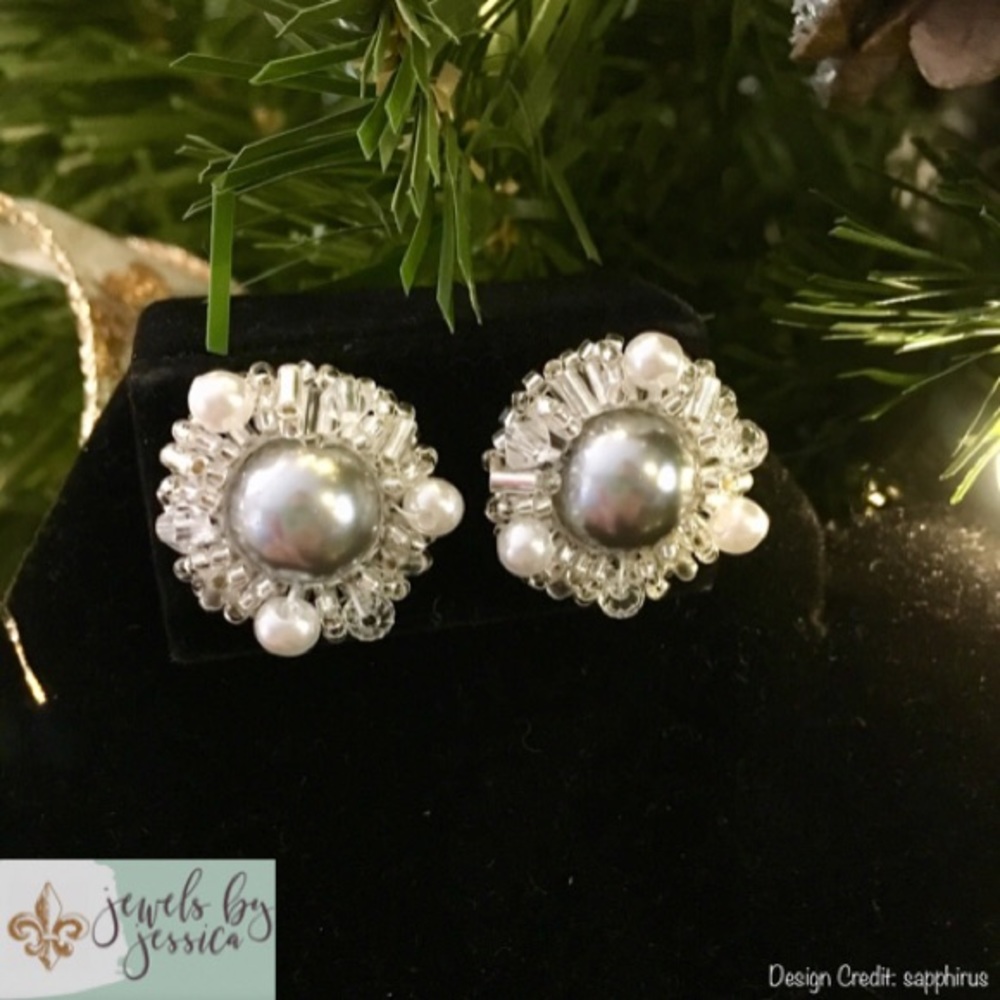 Swarovski Pearl Wreath Earrings